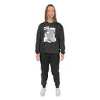 Conjunto de Moletom Feminino Blusa Sem Capuz e Calça Jogger Estampado