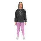 Conjunto de Moletom Feminino Blusa Sem Capuz e Calça Jogger Estampado