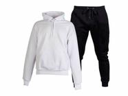 Conjunto de Moletom Flanelado Abrigo Blusa de frio + Calça de moletom Masculino e Feminino Ref 001
