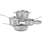 Conjunto De Panelas Cuisinart Aço Inox Multiclad Pro 7 Peças Mcp-7Np1