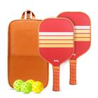 Conjunto de pás de pickleball Dinkly Pickleball com bolas e bolsa vermelha