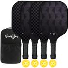 Conjunto de pás Pickleball de fibra de vidro Eliwdshen com bolas e bolsa x4