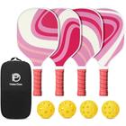 Conjunto de pás Pickleball DULCE DOM Pink para mulheres com bolsa e bolas