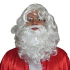 Conjunto de Peruca E Barba De Papai Noel Santa Claus Cabelo Ondulado Bigode Acessórios Fantasia Para o Natal - Fantasias do Ó