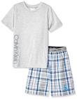 Conjunto de pijamas Calvin Klein Boys' Little Heather Grey tamanho L