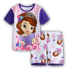 Conjunto de Pijamas de Algodão para Meninas - Verão - Elsa e Minnie - Manga Curta