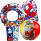 Conjunto de Piscina Marvel Homem-Aranha - com Bola, Anéis e Bolsa