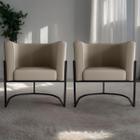 Conjunto de Poltronas Decorativas Ayla Veludo Cappuccino - CasaH