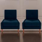 Conjunto de Poltronas Decorativas Sitka Suede Azul - Mais de Casa