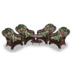 Conjunto de Poltronas Fibra Sintética Naxos - 4 Poltronas + 1 Mesa Centro - Saquarema