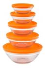 Conjunto de Potes com 5 Peças Cor laranja - Filandek