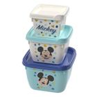 Conjunto de Potes de Plástico Infantil Bebê Conect 3 Unidades Quadrados Meninos - Plasútil