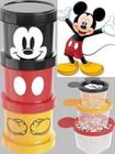 Conjunto de Potes De Plástico Redondo e porta leite Mickey -PLASÚTIL