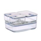 Conjunto de Potes de Vidro Herméticos Retangulares - Tampa com Alavanca - 4 Unidades - Perfect Seal - Neoflam