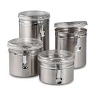 Conjunto de Potes Herméticos em Aço Inox 4 pçs - 13698 - Em Casa Tem - INGA