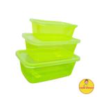 Conjunto de Potes P M G 500ml 1000ml 1500ml Organizador de Alimentos Cores Neon - ALVINI