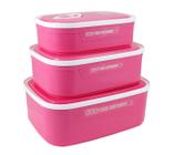 Conjunto de Potes para Alimentos com 3 Peças - Pink - Jacki Design