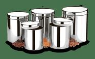 Conjunto de Potes para Mantimentos com Tampa Brinox Suprema 5 Peças Aço Inox