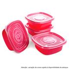 Conjunto de Potes Quadrado Pop com 4 Peças Plasutil