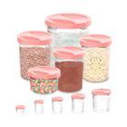 Conjunto De Potes Tampa Com Rosca Jogo Com 5 Peças