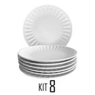 Conjunto De Prato Cerâmica 8 Pcs P/ Casa Restaurante Bistrô