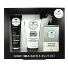 Conjunto de presente masculino Dionis Goat Milk Skincare para banho e corpo sem perfume, 3 peças manteiga de karité e óleo de jojoba misturada, manteiga de barbear para pele sensível, hidratante hidratante sem perfume e sabonete em barra nutritivo para homens