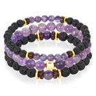 Conjunto de pulseiras West Coast Jewelry Amethyst Stone para homens