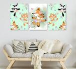 conjunto de quadros decorativos 3 peças Fox Ballet "