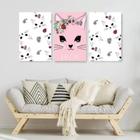 conjunto de quadros decorativos 3 peças Meow"