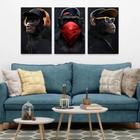 conjunto de quadros decorativos 3 peças Três Macacos Sábio"