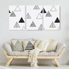 conjunto de quadros decorativos 3 peças Triângulos"