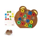 Conjunto de quebra-cabeça de geometria Montessori Little Bear Jogo de tabuleiro interativo para pais