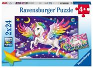 Conjunto de quebra-cabeças Ravensburger Unicorn Pegasus 2x24 peças