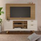 Conjunto de Rack Michigan com Painel para TV até 75 Polegadas Nevada Carvalho e Off White - Modern