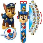 Conjunto De Relógio Digital De Projeção 3d Paw Patrol Com Figuras De Ação Marshall Chase Presente