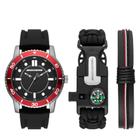 Conjunto de relógios Skechers para homens com pulseira de quartzo, 30 m de resolução aquática