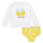 Conjunto de roupa de banho Gerber Baby Girl Rashguard de manga comprida 3T branco