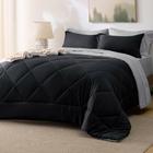 Conjunto de roupa de cama Bedsure Black Edredom King Size 7 peças