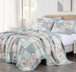 Conjunto de roupa de cama Chezmoi Collection Abbi Queen Size de 3 peças