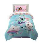 Conjunto de roupa de cama DreamWorks Gabby's Dollhouse Cakey, MerCat And Pandy