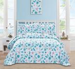 Conjunto de roupa de cama Edredão Jessy Home Beach Queen Size Blue Ocean