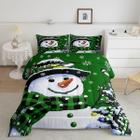 Conjunto de roupa de cama Feelyou Kids Christmas Xmas Snowman Queen Size