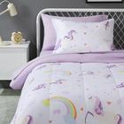 Conjunto de Roupa de Cama Infantil Amazon Basics - Microfibra, Tamanho Twin, com Unicórnios