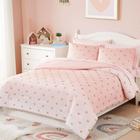 Conjunto de roupa de cama Wink Deer Kids Pink Full com edredom e lençóis