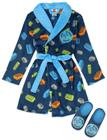 Conjunto de Roupão e Chinelo LEGO para Meninos - Estampa Azul Marinho - Tamanho 4