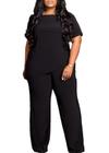 Conjunto de roupas ANICECUT Plus Size para mulheres curvilíneas, preto 3GG