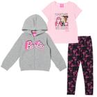 Conjunto de roupas Barbie Little Girls com capuz e leggings cinza 5