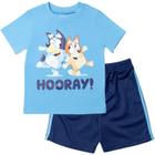 Conjunto de roupas Bluey Bingo Little Boys, camiseta e shorts de malha 7-8