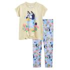 Conjunto de roupas: camiseta e leggings Bluey Floral Little Girls