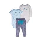 Conjunto de Roupas para Bebê Menino - 3 Peças de Algodão (0-24 Meses)